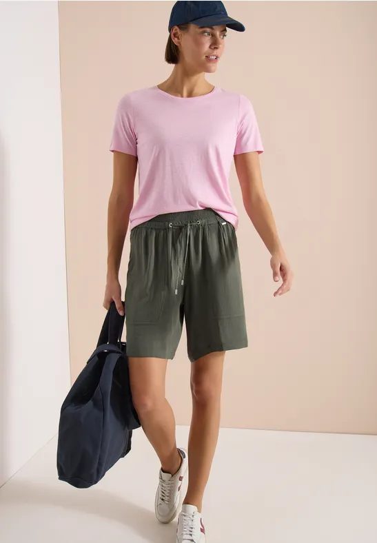 High Waist Wide Leg Shorts mit Struktur