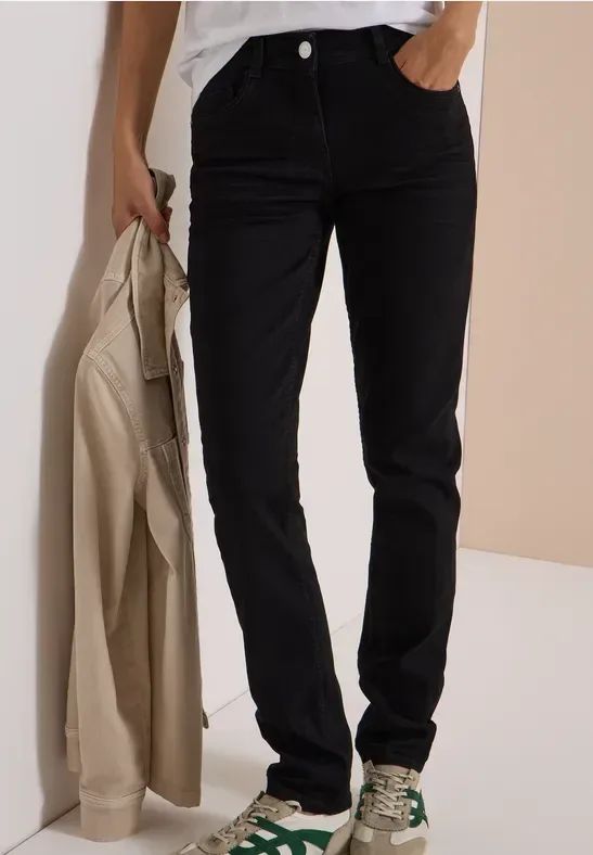 Mid Waist Straight Leg Jeans im Casual Fit