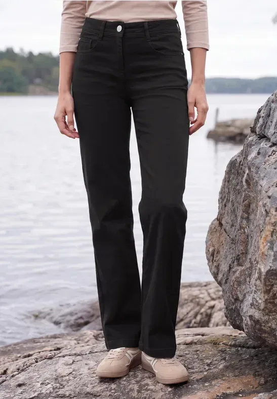 High Waist Wide Leg Jeans im Slim Fit