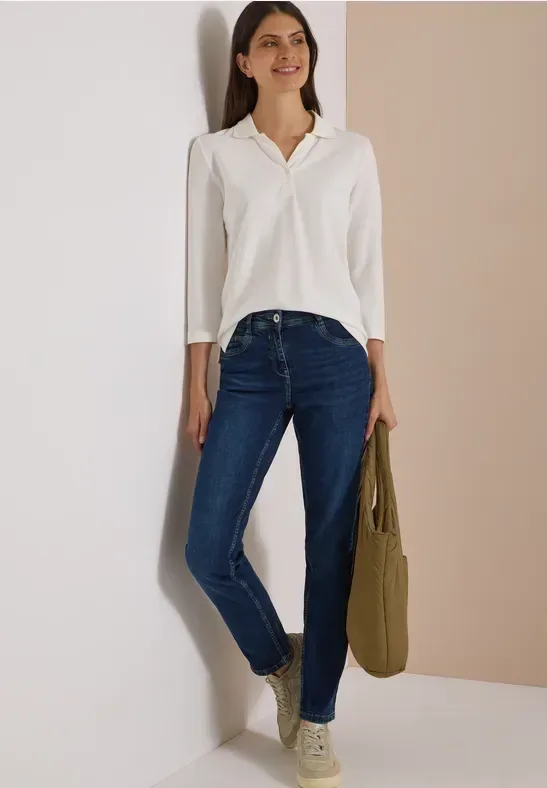 High Waist Straight Leg Jeans im Slim Fit
