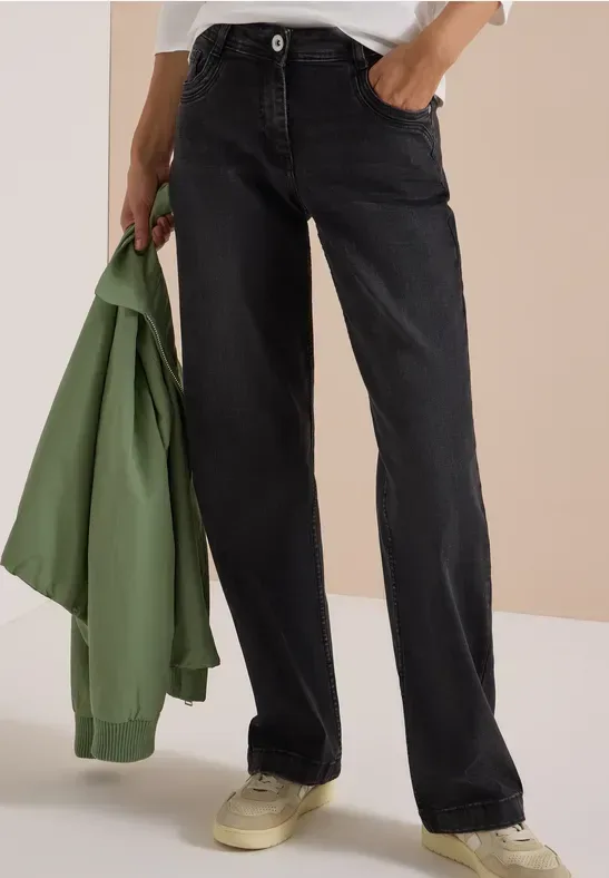 High Waist Wide Leg Jeans im Loose Fit