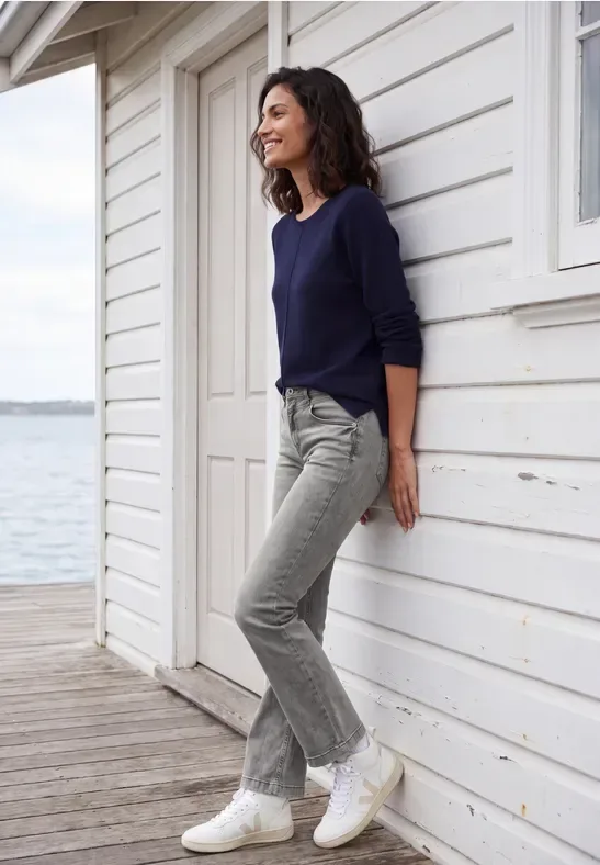 High Waist Bootcut Jeans im Slim Fit