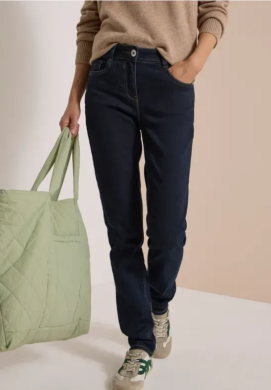 High Waist Slim Leg Jeans Slim Fit
