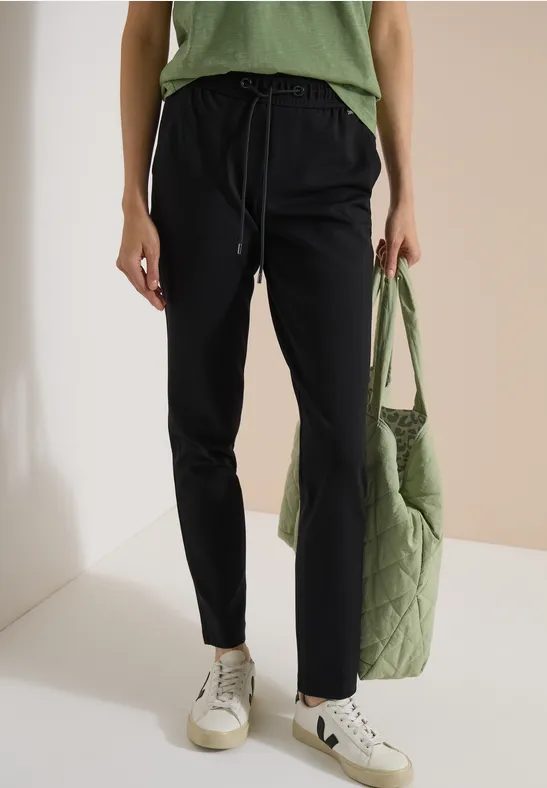 Mid Waist Slim Leg Hose im Casual Fit