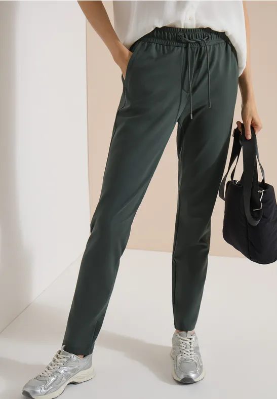 Mid Waist Slim Leg Hose im Casual Fit