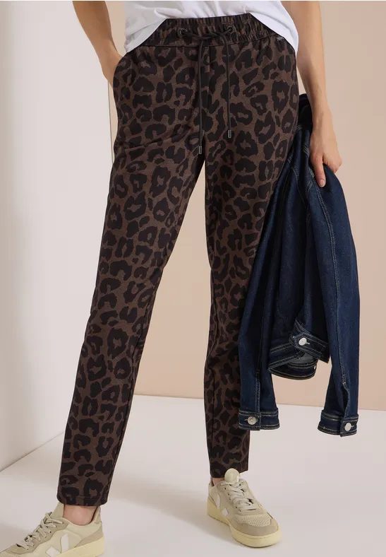 Mid Waist Slim Leg Hose im Casual Fit