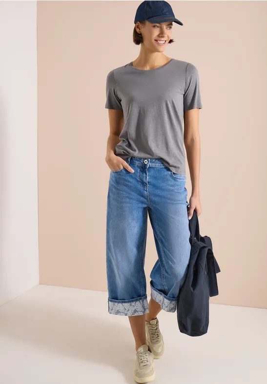 7/8 Wide Leg Jeans mit Turn