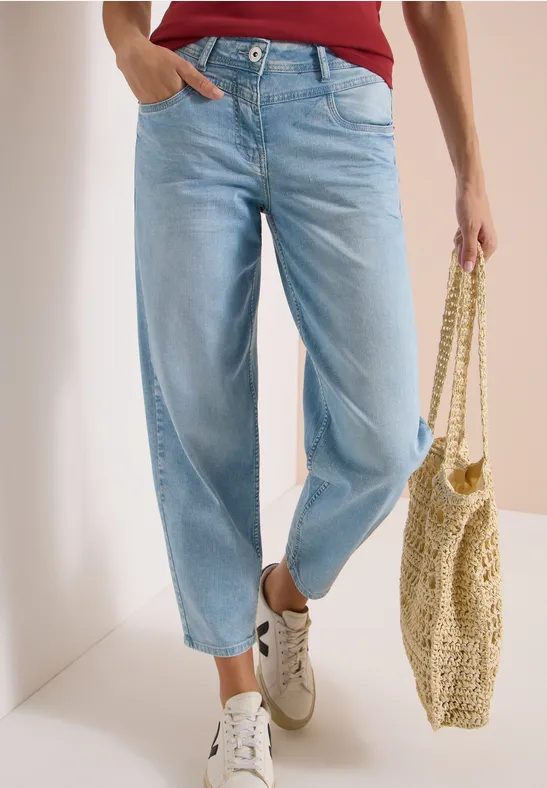 High Waist Barrel Leg Jeans im Loose Fit