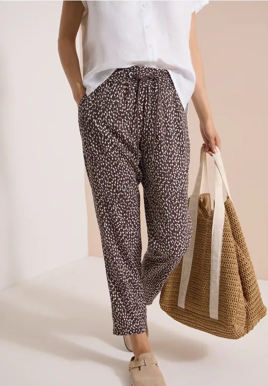 Mid Waist Slim Leg Hose im Loose Fit