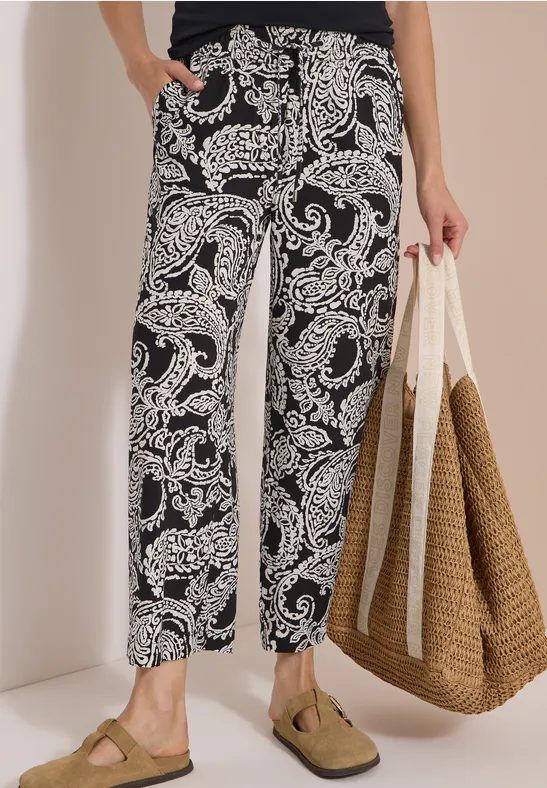 7/8 High Waist Wide Leg Hose im Loose Fit