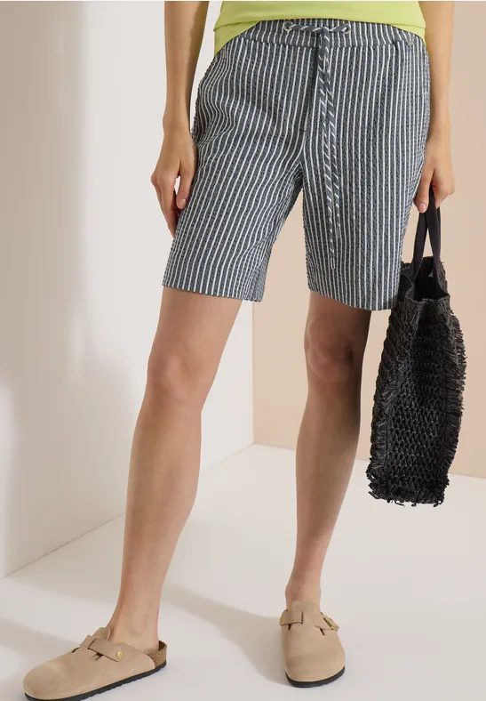 Wide Leg Shorts in Seersucker