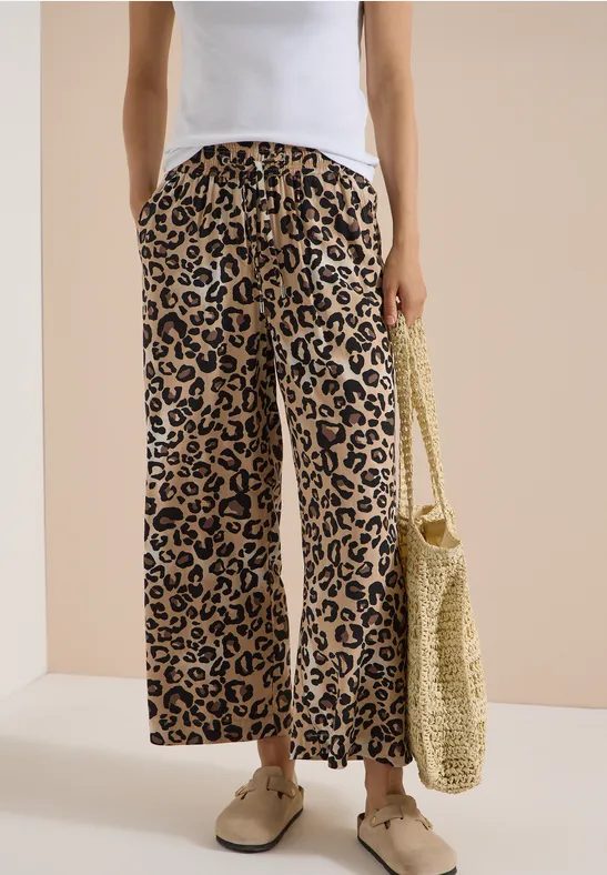 7/8 High Waist Wide Leg Hose mit Leo
