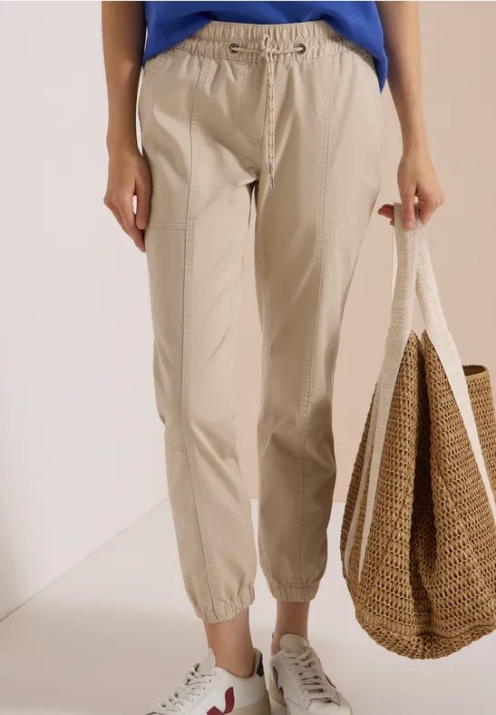 Mid Waist Slim Leg Hose im Loose Fit