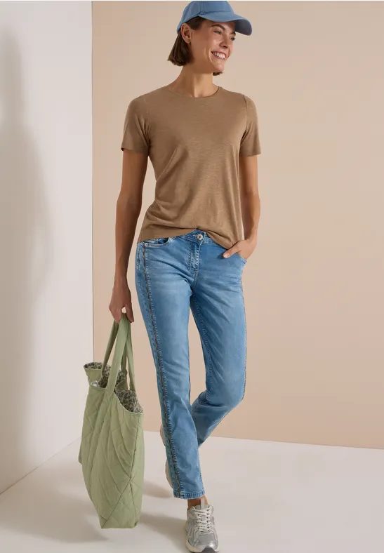 Straight Leg Jeans mit Leo