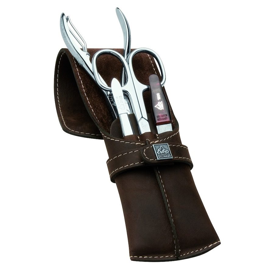 ERBE Maniküre Set Taschen-Etui mit Stecklasche Serie Mountain Bear, braun, 4-tlg. Make-up Organizer 1 ct 1 Stück