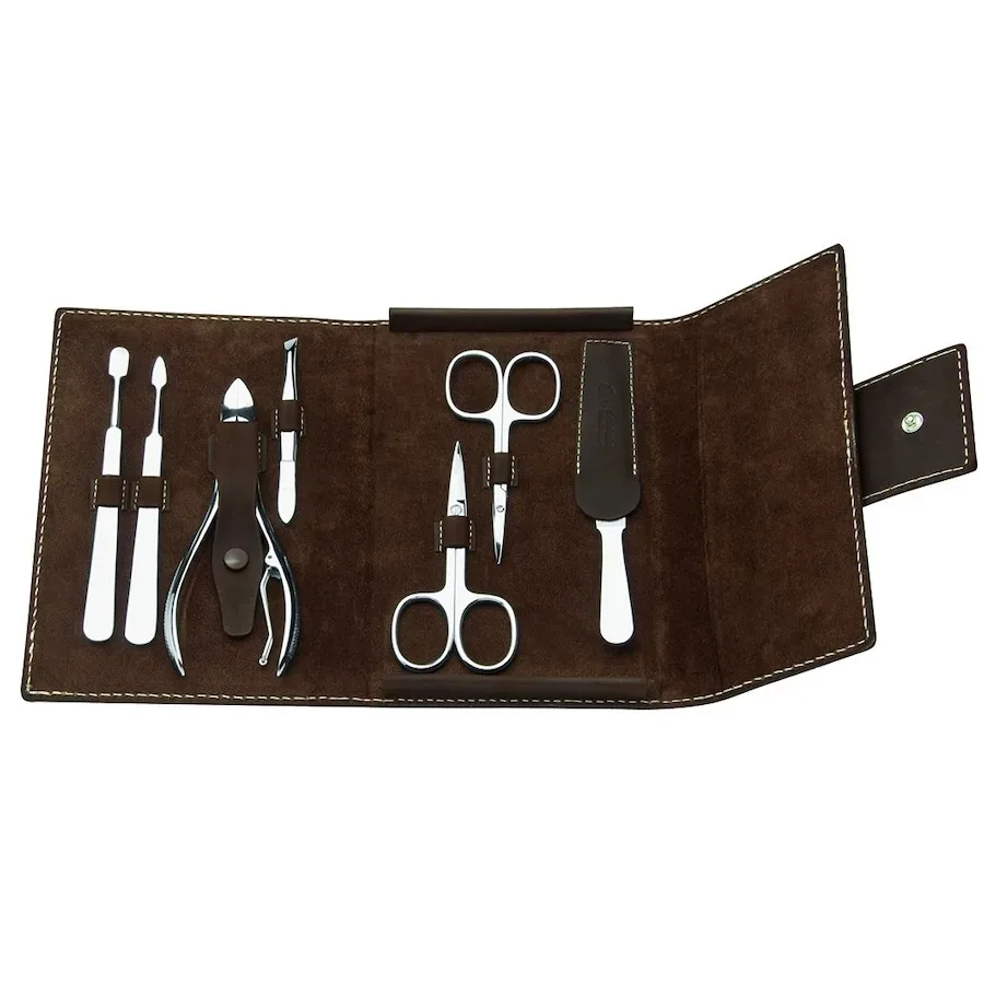 ERBE Maniküre Set Druckknopf-Etui Serie 'Mountain Bear', braun, 7-tlg. Make-up Organizer 1 ct 1 Stück