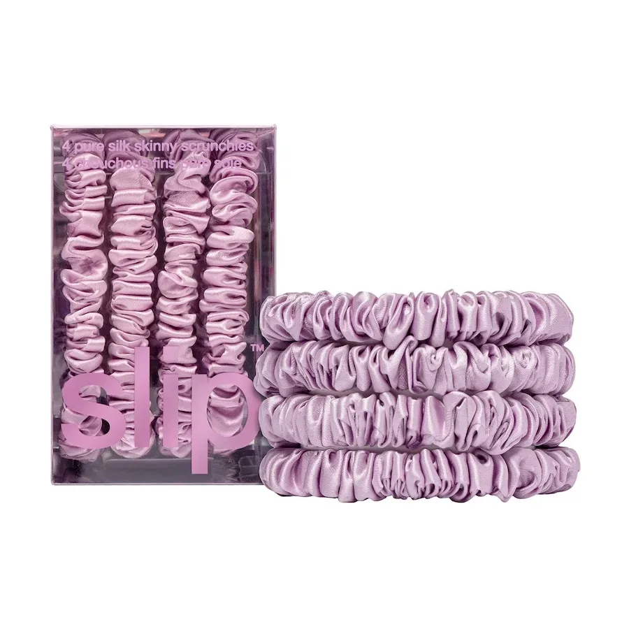 Slip Schmal scrunchies back to basics, reine seide - schwarz Haargummis 1 ct Silber