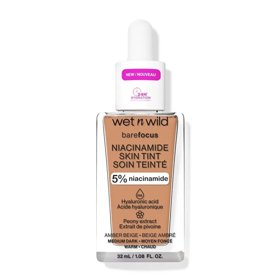 wet n wild Bare Focus Niacinamide Skin Tint Flüssige Foundation 32 ml Amber Beige
