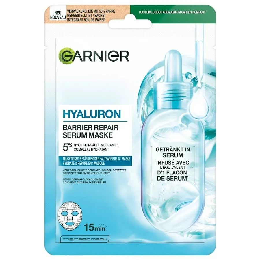 Garnier - Hyaluron Barrier Repair Serum Maske, 1 Stück