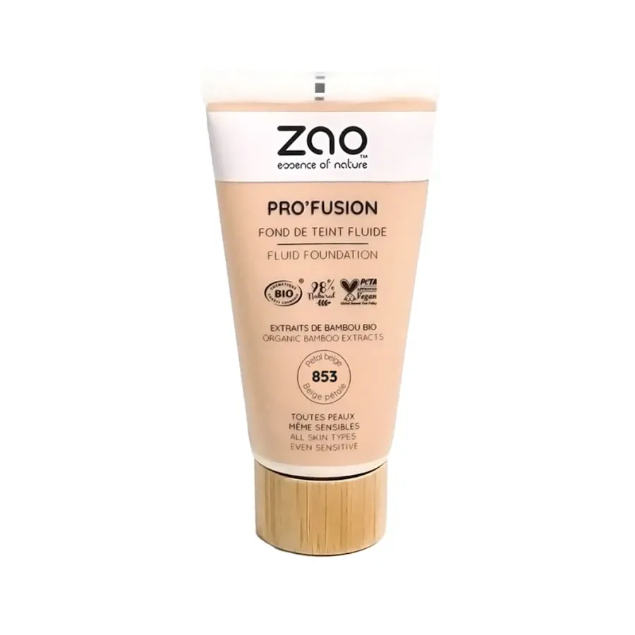 ZAO MAKEUP - Pro'Fusion Fluid foundation - Bio-zertifiziert, vegan, 1 Stück, Petal beige