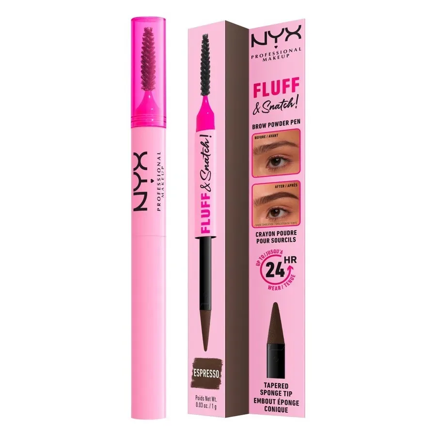NYX-PROFESSIONAL-MAKEUP - Fluff & Snatch Brow Powder Pen Creme-zu-Puder-Brauenfüller, 1 g,  Espresso