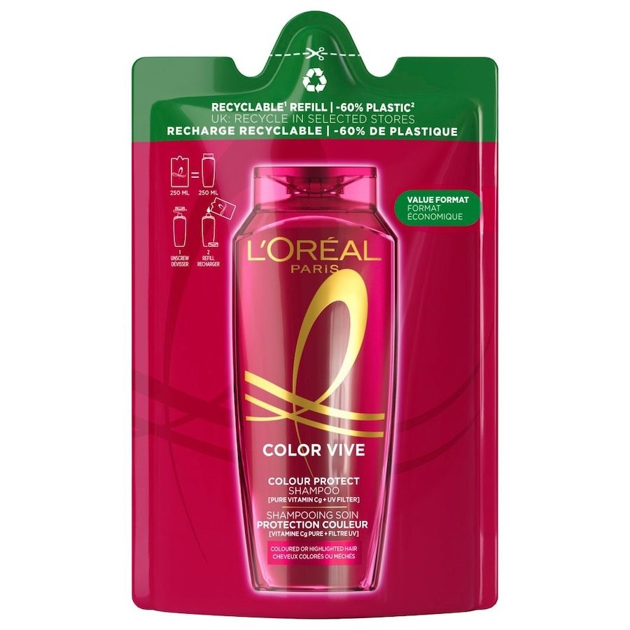 L'Oréal Paris - Color Glanz Pflegeschutz Pflege Shampoo Nachfüllpack, 250 ml