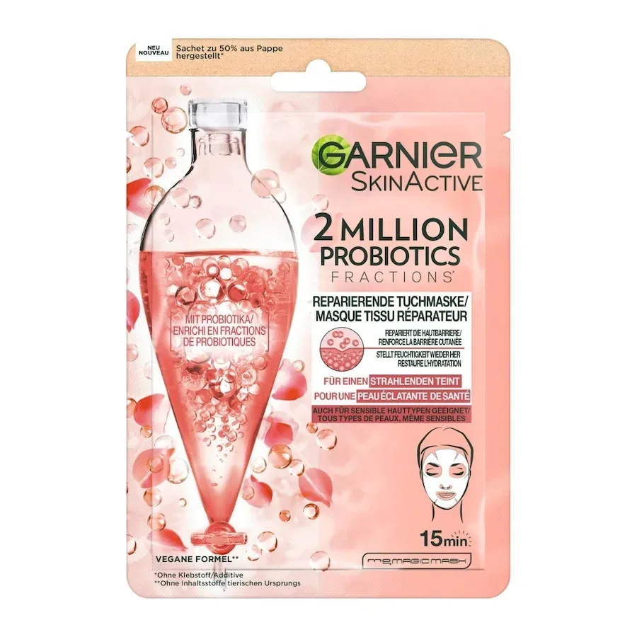 Garnier - 2 Millionen Probiotics Reparierende Tuchmaske – Für Einen Strahlenden Teint, Probio Face Sa22gr Frnlde, 22 g