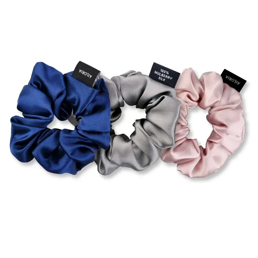 AILORIA - DOUX Set 3 Scrunchies M aus Seide, One Size, mehrfarbig