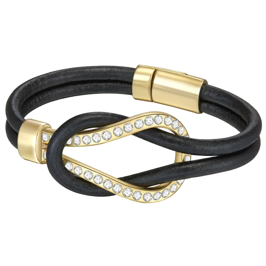 Lulu & Jane Armband Echtleder Glas in Braun Armbänder & Armreife 1 ct Damen