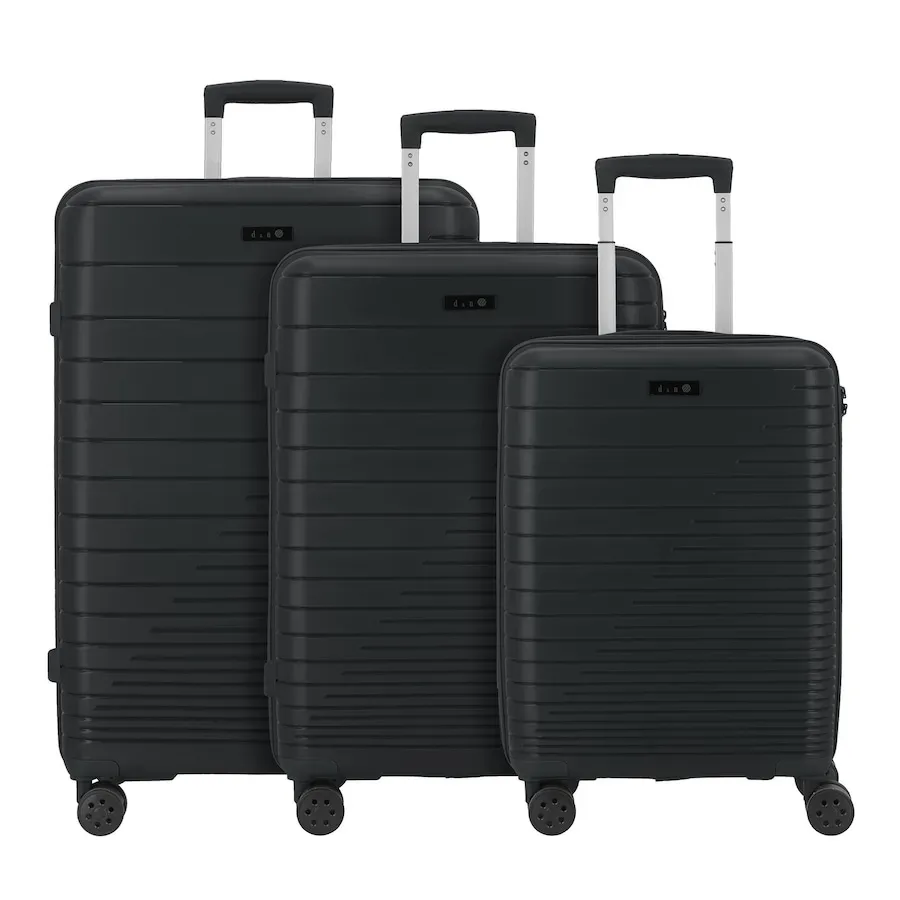 d & n Travel Line 4600 4 Rollen Kofferset 3-teilig Reisetaschen 1 ct Schwarz Herren