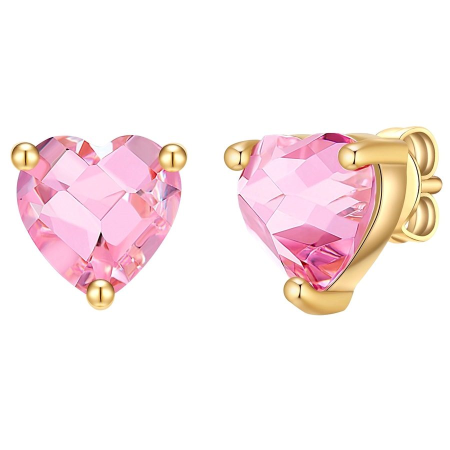 Rafaela Donata Ohrstecker Herz aus Sterling Silber in Gelbgold mit Zirkonia Ohrringe 1 ct Damen
