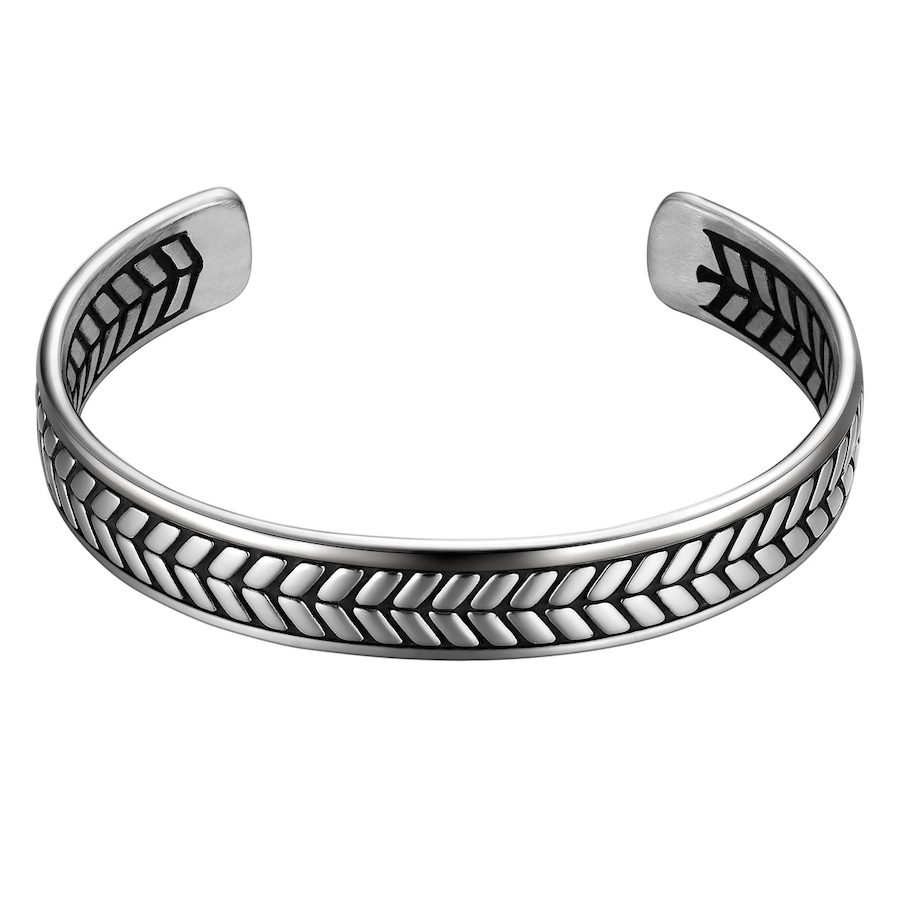 True Rebels Armreif aus Edelstahl in silber Armbänder & Armreife 1 ct Herren