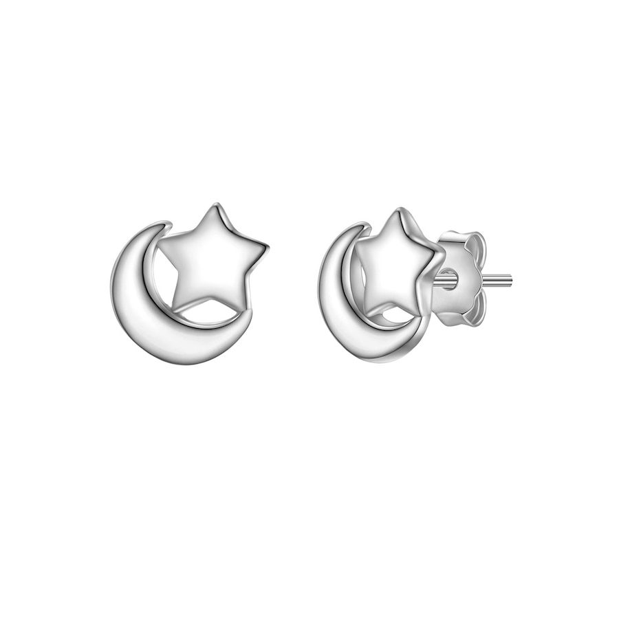 Glanzstücke München Ohrstecker Mond/Stern aus Sterling Silber in silber Ohrringe 1 ct Damen