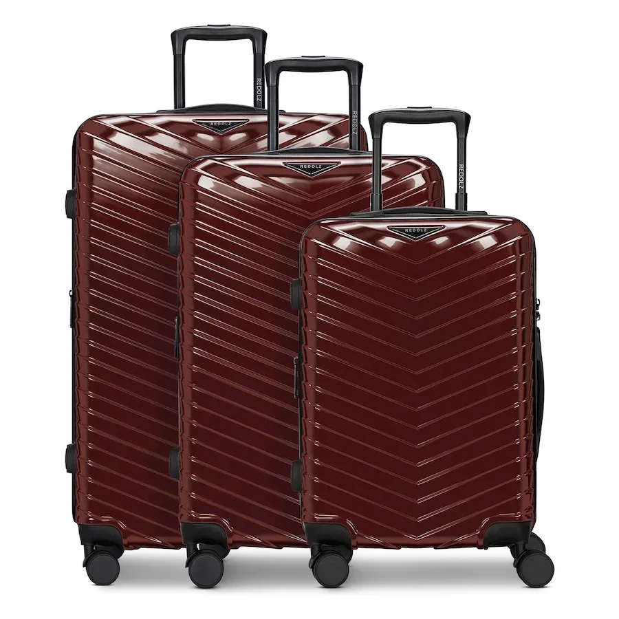 Redolz Essentials 18 2.0 4 Rollen Kofferset 3-teilig mit Dehnfalte Koffer & Trolleys 1 ct Dunkelrot Herren