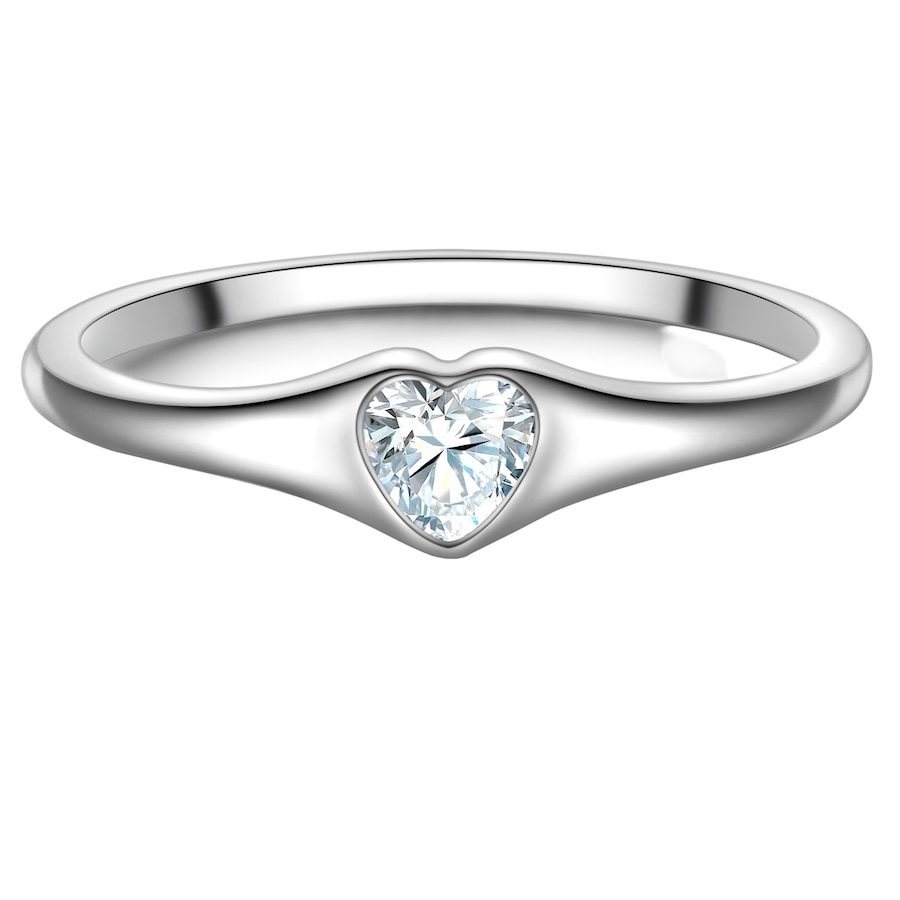 Trilani Ring Herz aus Sterling Silber in silber mit Zirkonia Ringe 1 ct Damen