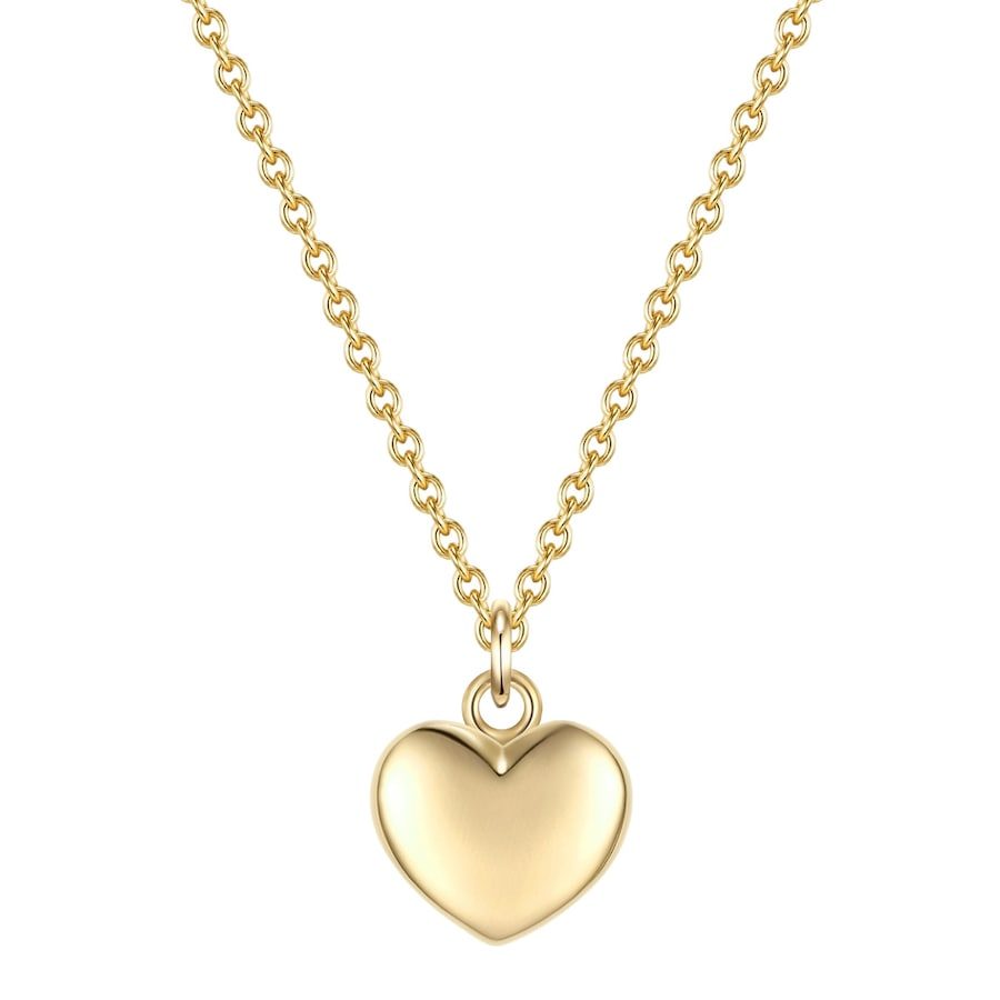 Glanzstücke München Halskette Herz aus Sterling Silber in gelbgold Ketten 1 ct Damen