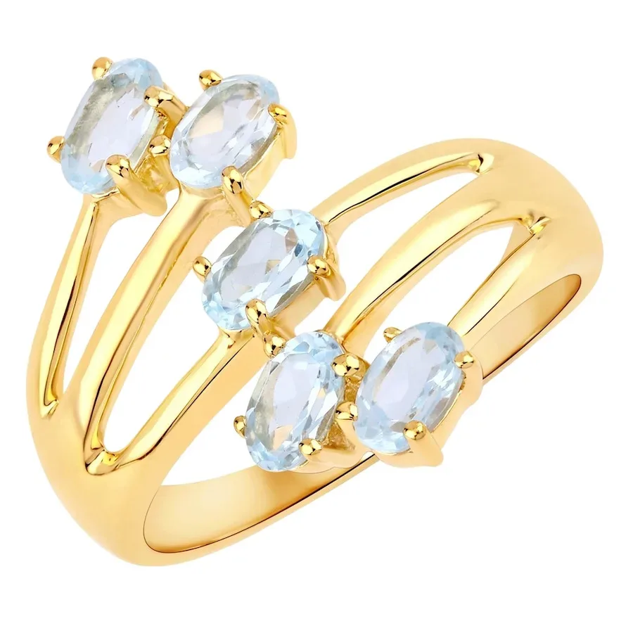 Rafaela Donata Ring Sterling Silber Blautopas in Gelbgold Ringe 1 ct Damen