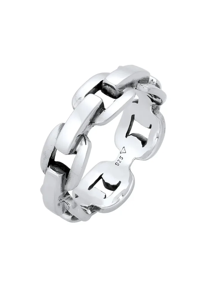 Kuzzoi - Ring  Anker Kettenring Trend 925 Silber, 58mm
