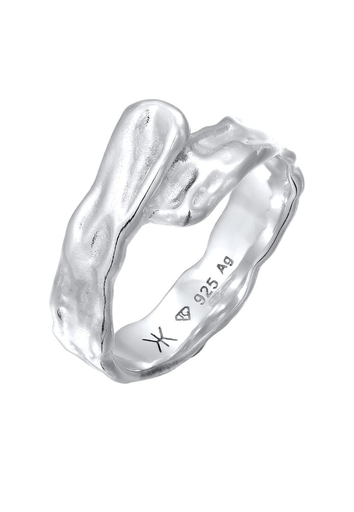 KUZZOI Bandring Organic Design 925 Sterling Silber Ringe 1 ct Herren
