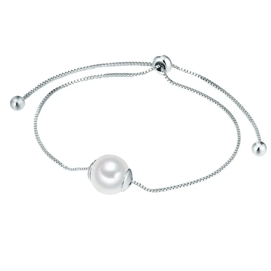 Lulu & Jane - Perlen-Armband, 22cm, Silber