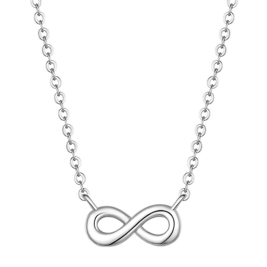 Lulu & Jane Halskette Infinity aus Messing in silber mit Zirkonia Ketten 1 ct Damen