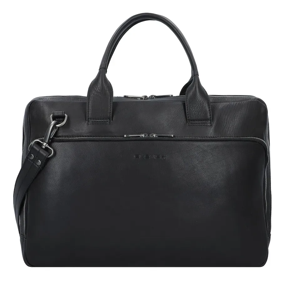 Plevier Vintage Larry Aktentasche Leder 40 cm Laptopfach Laptoptaschen 1 ct Schwarz Herren