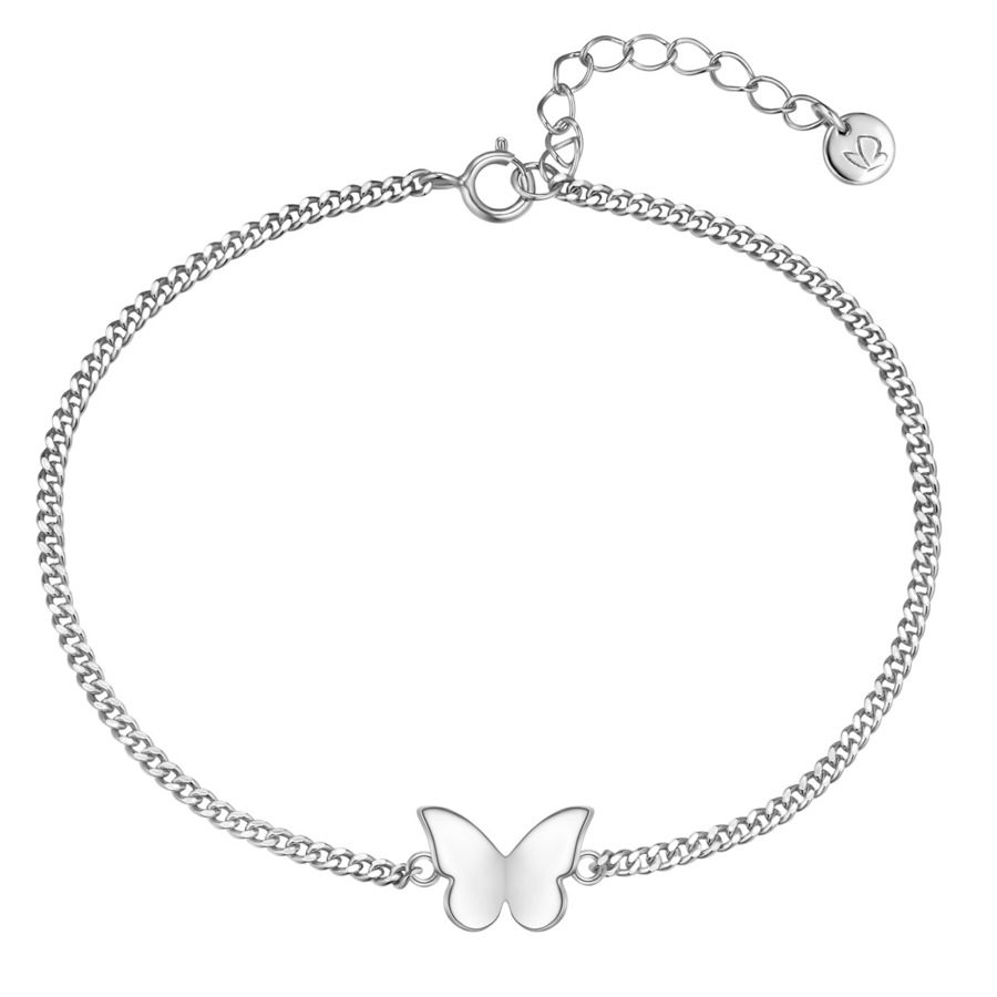 Glanzstücke München Armband Schmetterling aus Sterling Silber in silber mit Panzerarmband Armbänder & Armreife 1 ct Damen