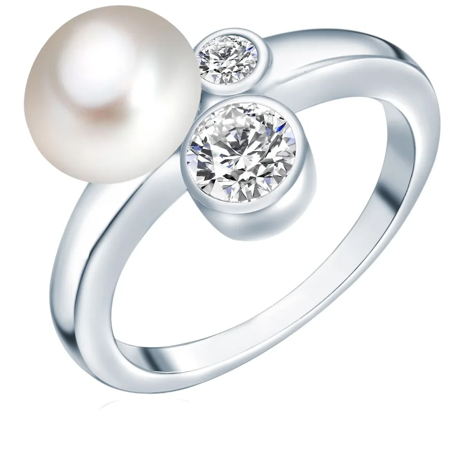 Valero Pearls - Perlen-Ring, 56, Silber