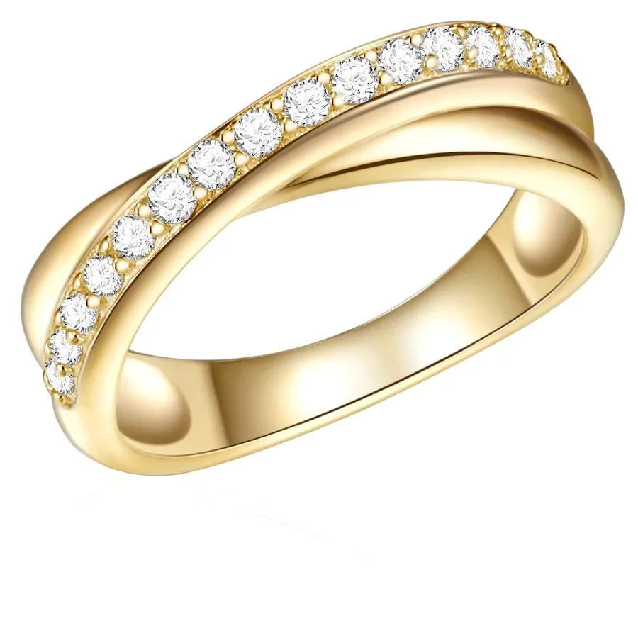 Rafaela Donata Ring Sterling Silber Zirkonia in Gelbgold Ringe 1 ct Damen