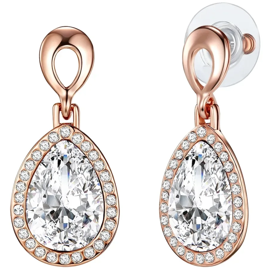 Lulu & Jane Ohrhänger Metall-Legierung Glas in Roségold Ohrringe 1 ct Damen