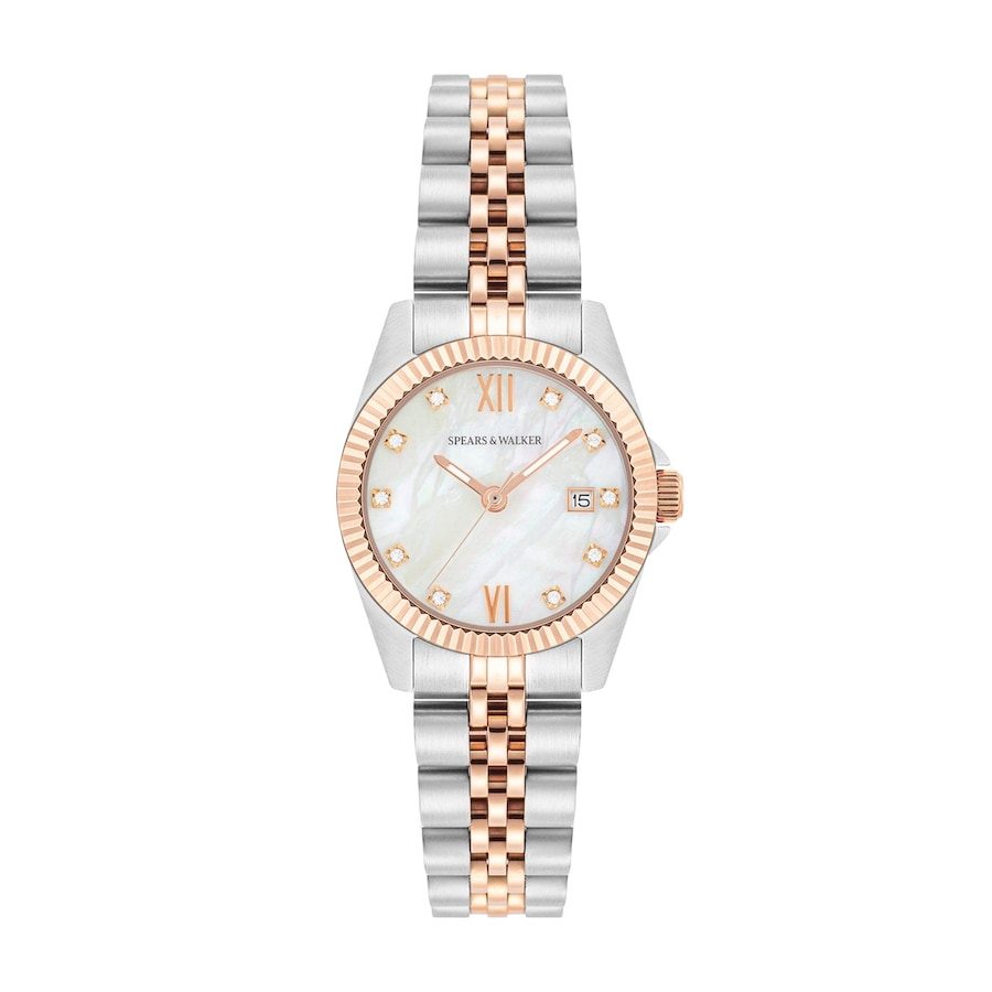 Spears & Walker Armband-Uhr aus Edelstahl in silber/roségold Uhren 1 ct Damen