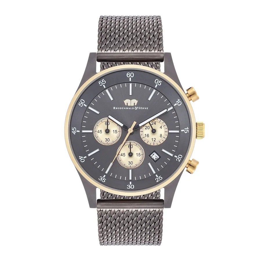 Rhodenwald & Söhne Armband-Uhr Goodwill aus Edelstahl in gelbgold/anthrazit Uhren 1 ct Herren