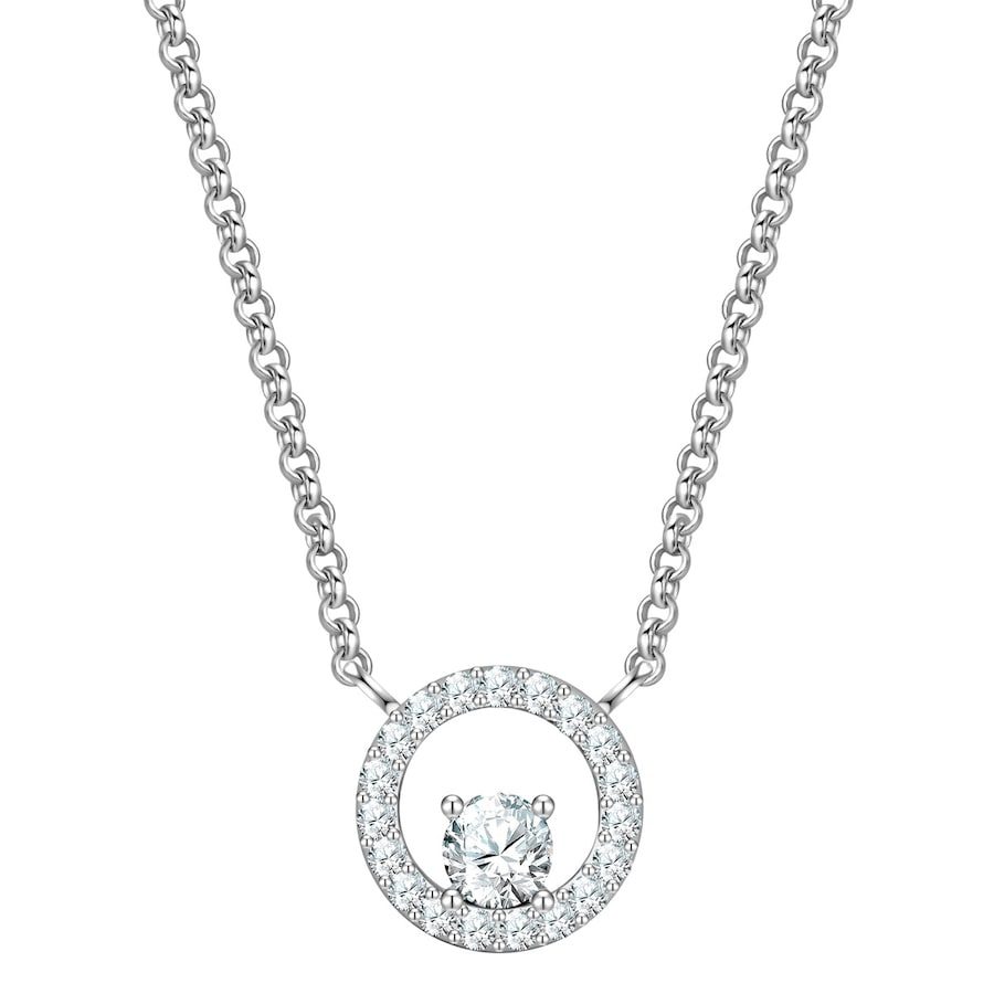 Yokoamii Halskette aus Messing in silber mit Zirkonia Ketten 1 ct Damen
