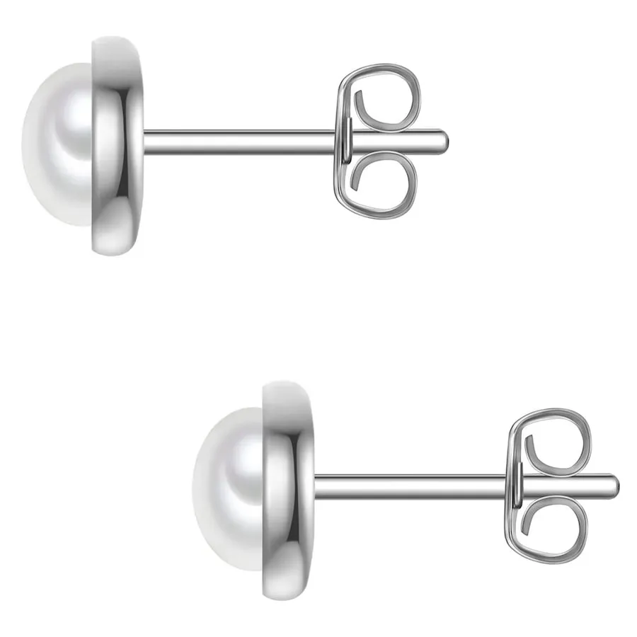 Rafaela Donata Ohrstecker aus Sterling Silber in silber mit Muschelkernperle Ohrringe 1 ct Damen